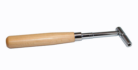 Star tip piano tuning hammer with hardwood handle and chrome shaft