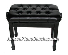 Load image into Gallery viewer, Satin Black Adjustable Piano Bench Pillow Top