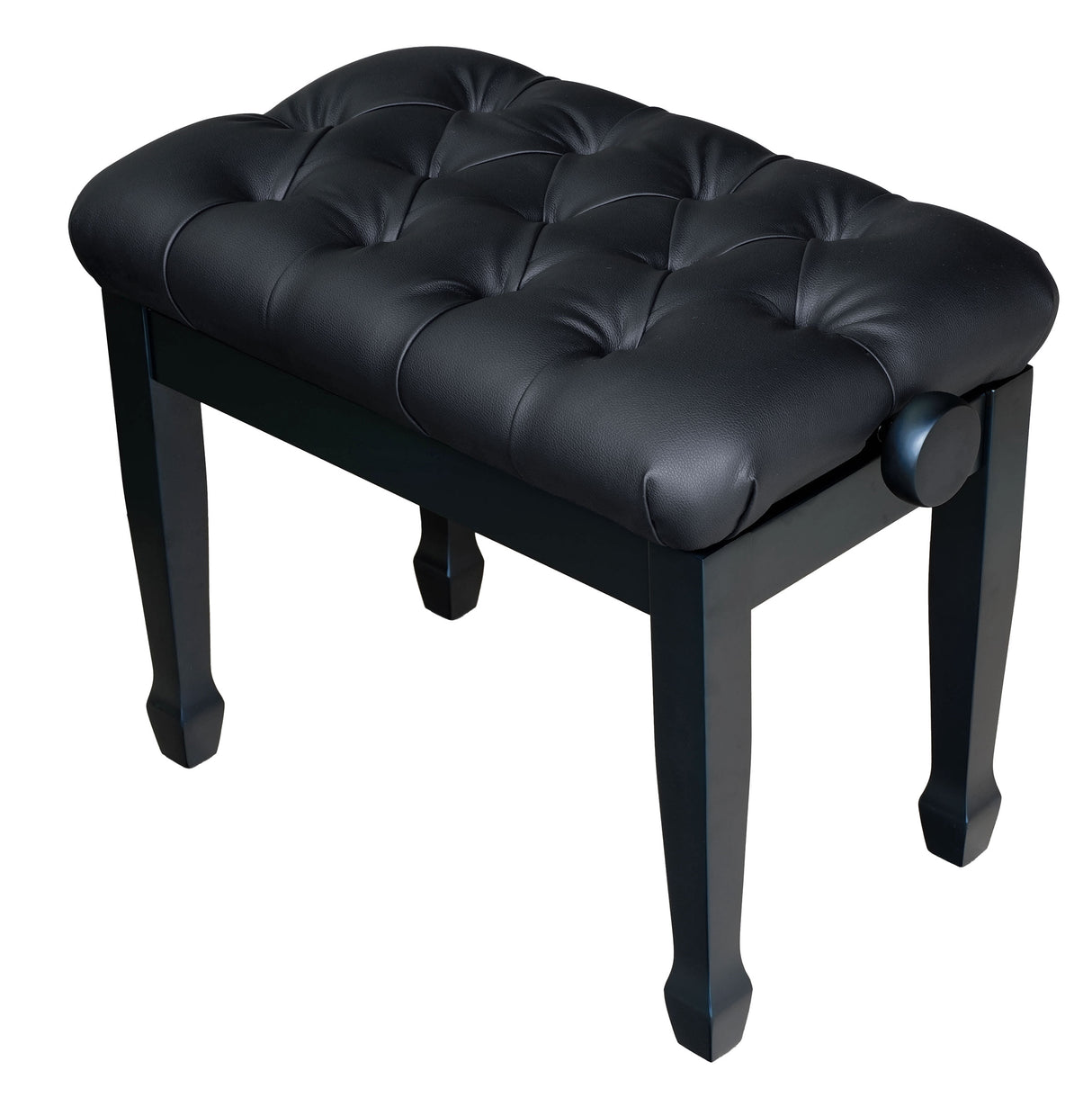 Satin Black Adjustable Piano Bench Pillow Top