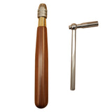 Extension Rosewood Piano Tuning Lever shown fully collapsed at 11.5 inches compared to it extended position at 17 inches
