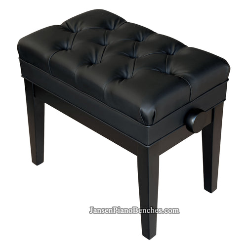 satin black adjustable piano bench