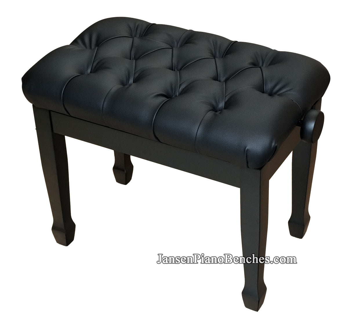 Satin Black Adjustable Piano Bench Pillow Top