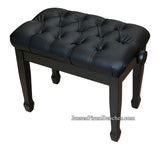 Satin Black Adjustable Piano Bench Pillow Top