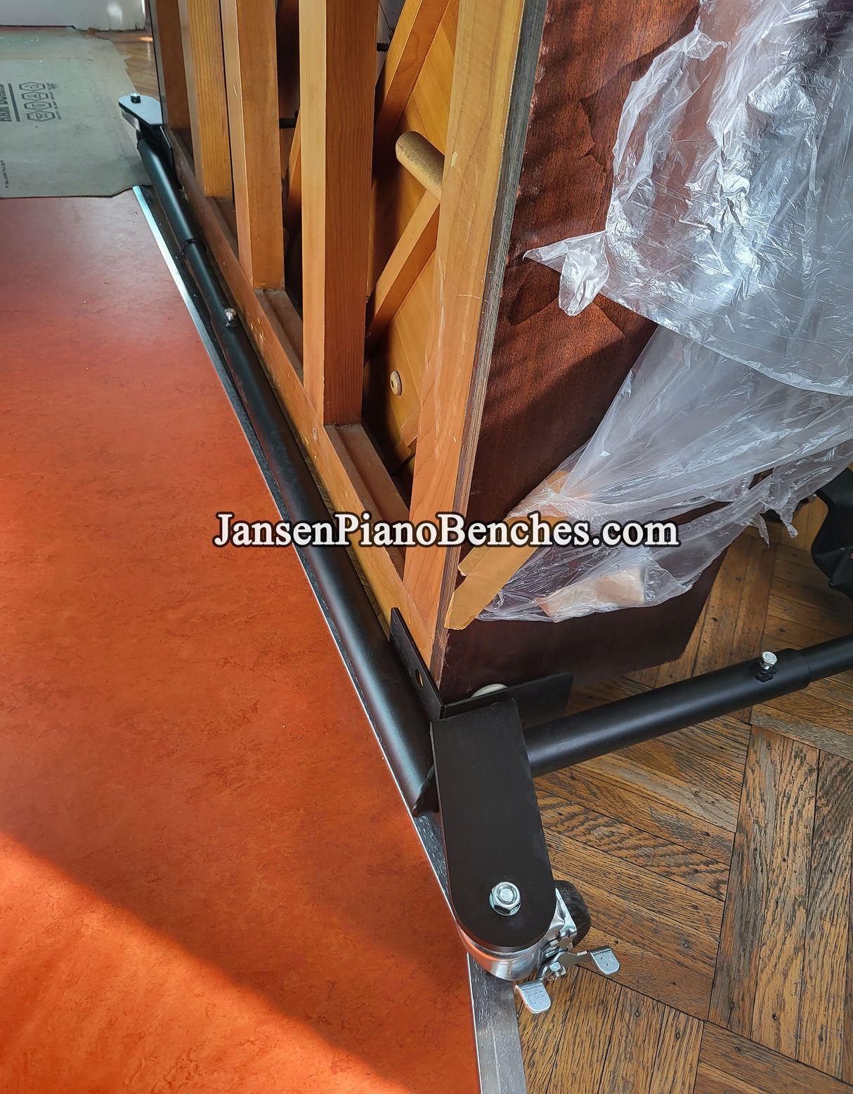 Jansen spinet piano dolly