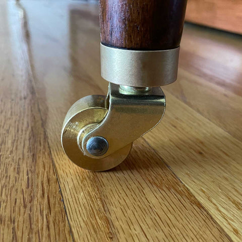 Replacement caster wheels for spinet pianos – brass finish