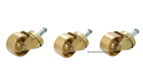 Set of 3 solid brass wheels for Steinway grand piano – traditional style casters