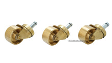 Load image into Gallery viewer, Set of 3 solid brass wheels for Steinway grand piano – traditional style casters