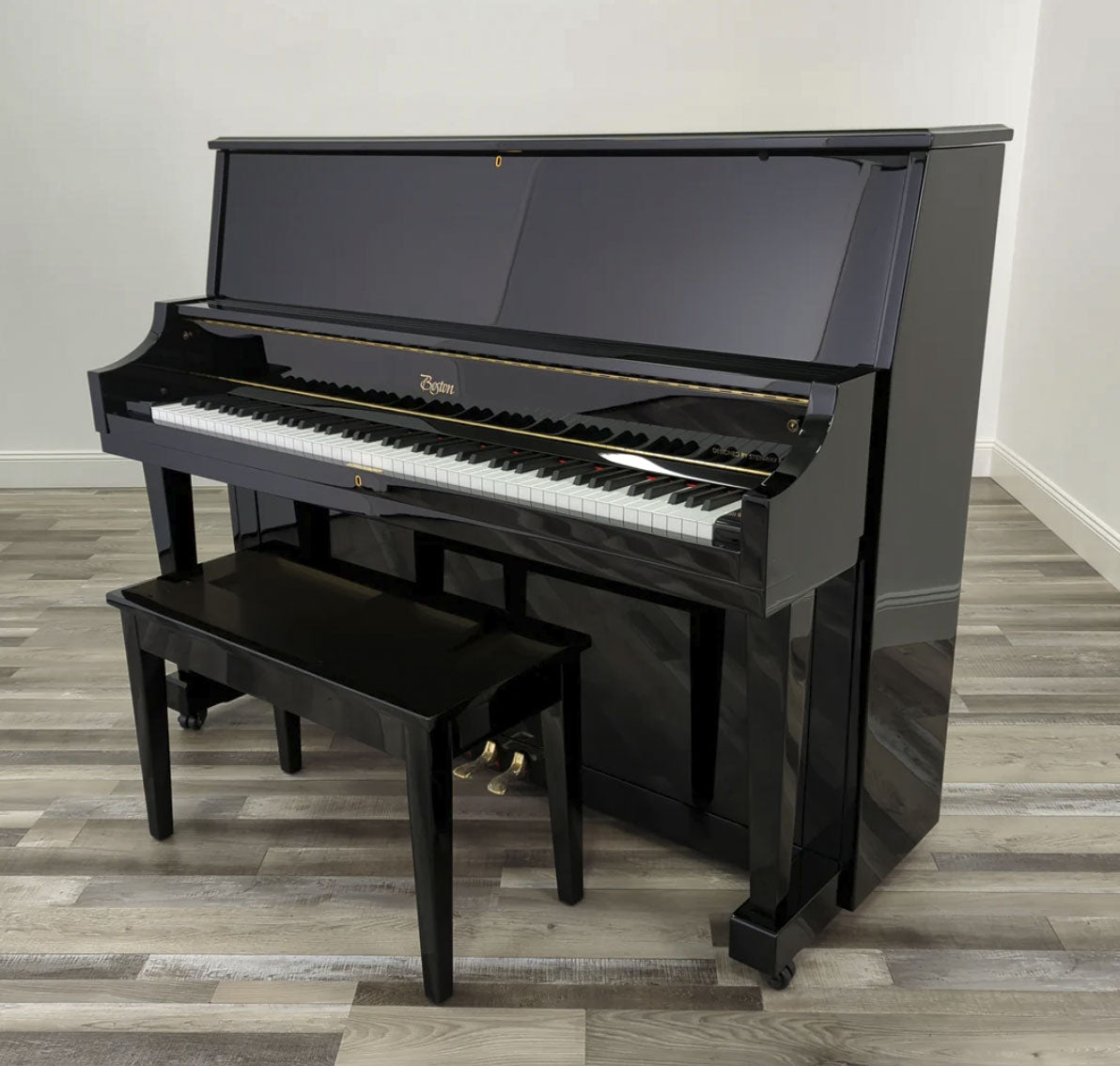 upright piano bench black high polish square legs