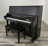 upright piano bench black high polish square legs