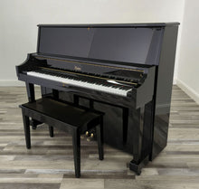 Load image into Gallery viewer, upright piano bench black high polish square legs