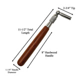Yamaha piano tuning lever showing overall length and handle dimensions