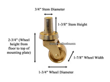 Load image into Gallery viewer, replacement yamaha piano caster measurements -installation instructions