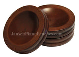 walnut piano caster cups Jansen satin finish