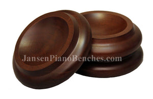 walnut piano caster cup royal wood 3 1/2 inch