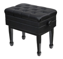 Load image into Gallery viewer, black adjustable piano bench with storage
