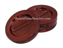 Load image into Gallery viewer, mahogany high polish caster cups for grand piano by Jansen