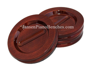 mahogany high polish caster cups for grand piano by Jansen
