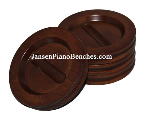 hardwood grand piano caster cup satin walnut finish Jansen