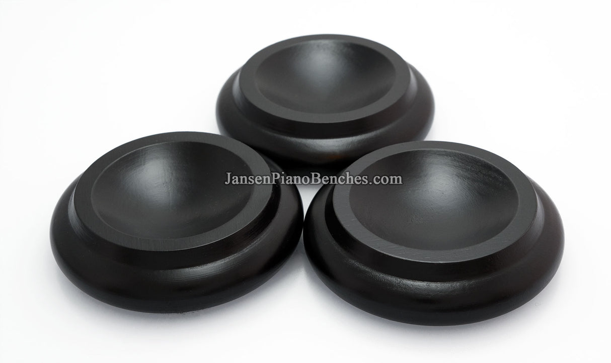 ebony upright piano caster cups royal wood