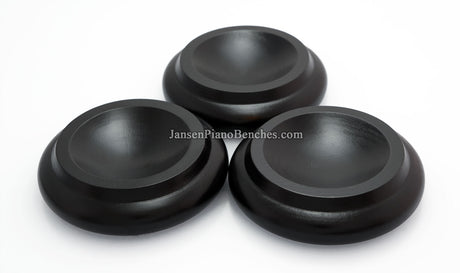 ebony upright piano caster cups royal wood