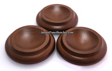 Load image into Gallery viewer, walnut piano caster cups set of 3