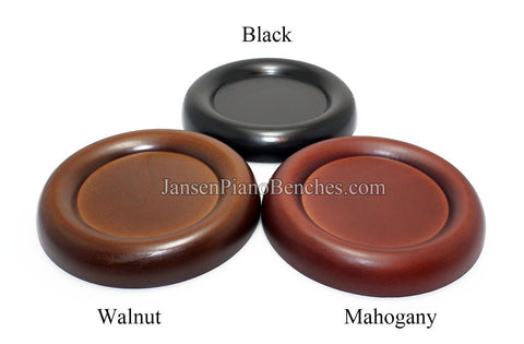 royal wood piano caster cup mahogany walnut or black