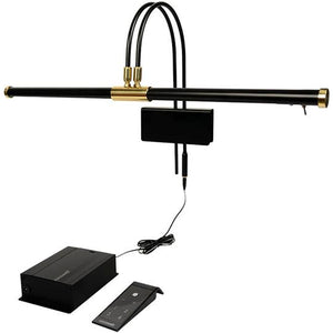 Battery Powered LED Piano Lamp Black and Brass Accents Open Box