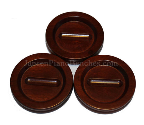 jansen satin mahogany piano caster cup