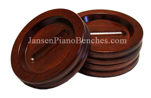 Jansen mahogany grand piano caster cups satin finish