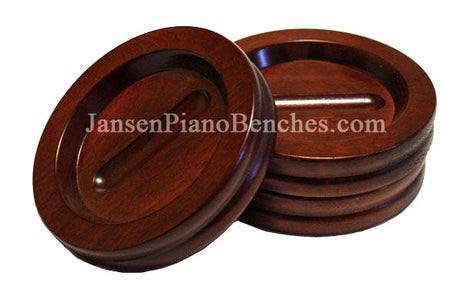 Jansen mahogany grand piano caster cups satin finish