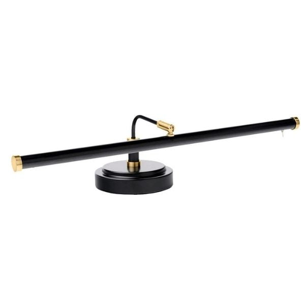Upright LED Piano Lamp - Black with Brass Accents - Open Box