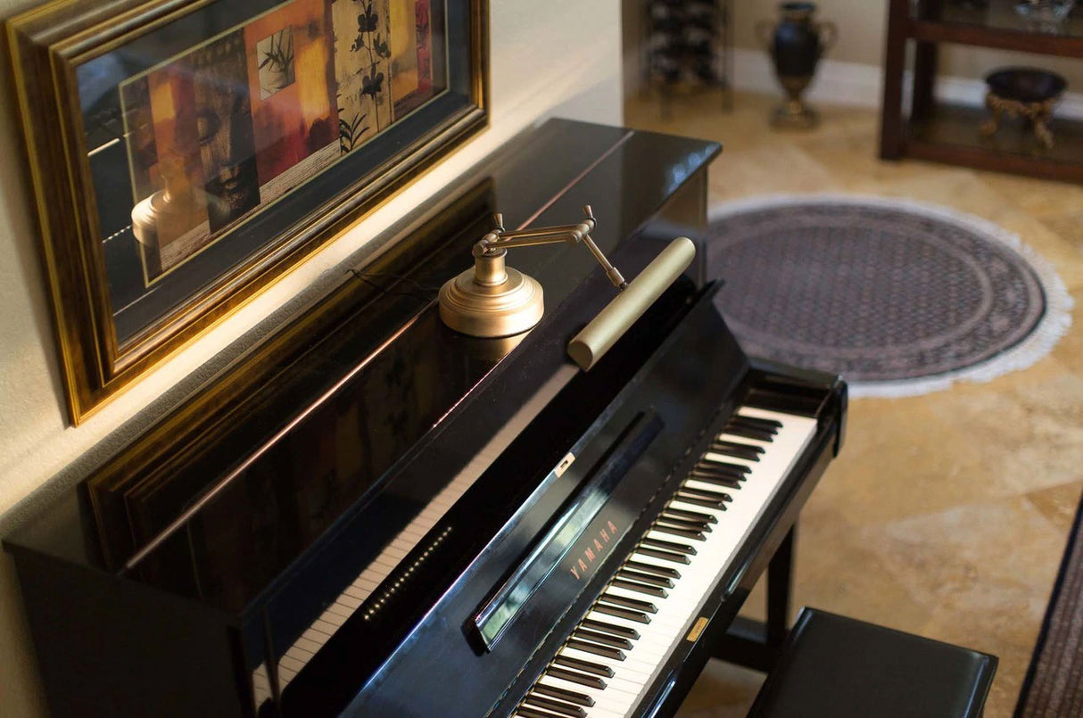 antique brass upright piano lamp