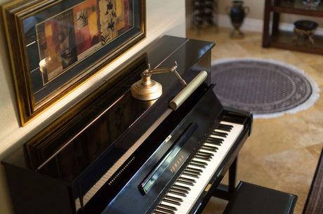 antique brass upright piano lamp