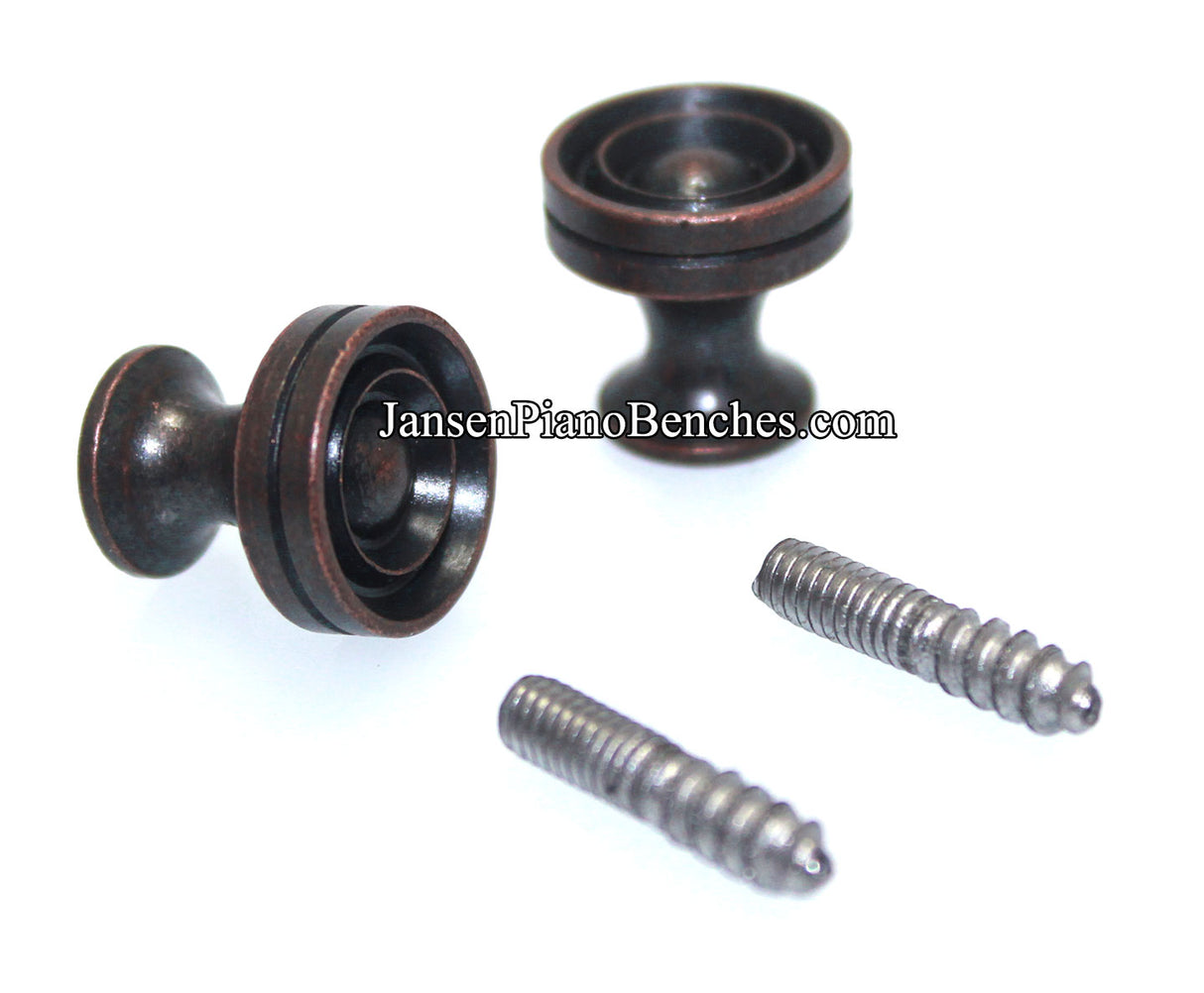 piano desk knobs antique bronze with wood screws
