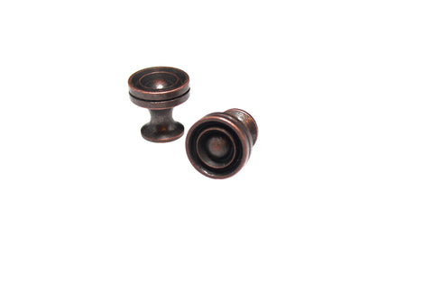 Small Satin Brass Piano Desk Knobs - One Pair