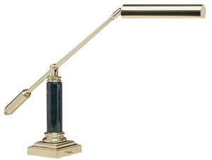 House of Troy Balance Arm Polished Brass and Black Marble Piano Lamp