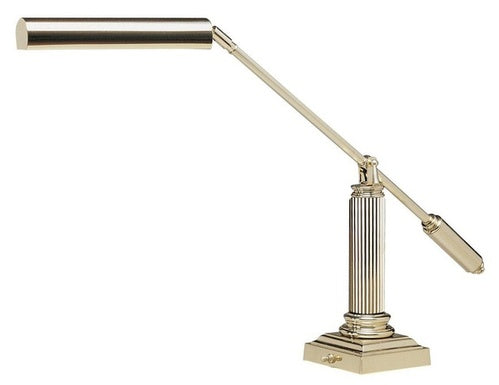 House of Troy Balance arm piano lamp polish brass with crystal column no. 4776