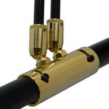 Cocoweb Battery Operated LED Piano Lamp Black with Brass Accents 22" Shade