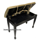 beige piano bench cushion with 3 ties