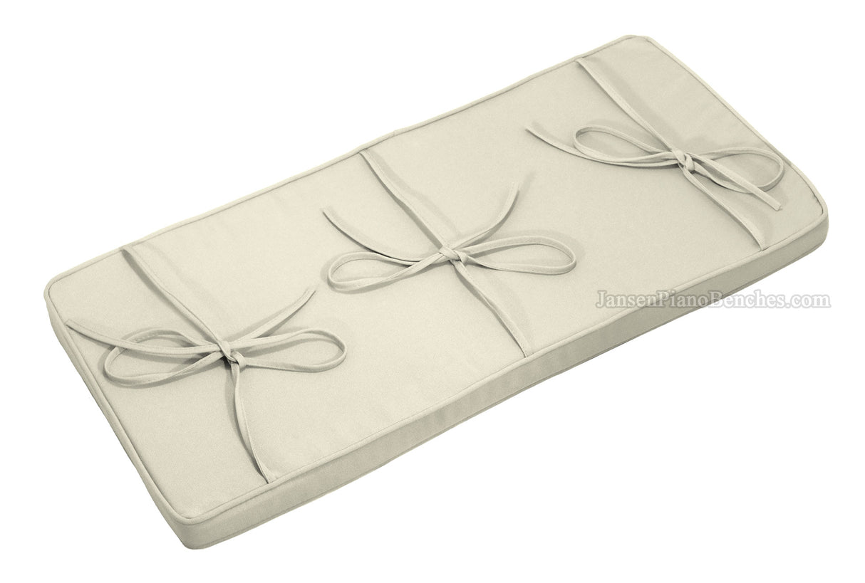 beige piano bench cushion cream