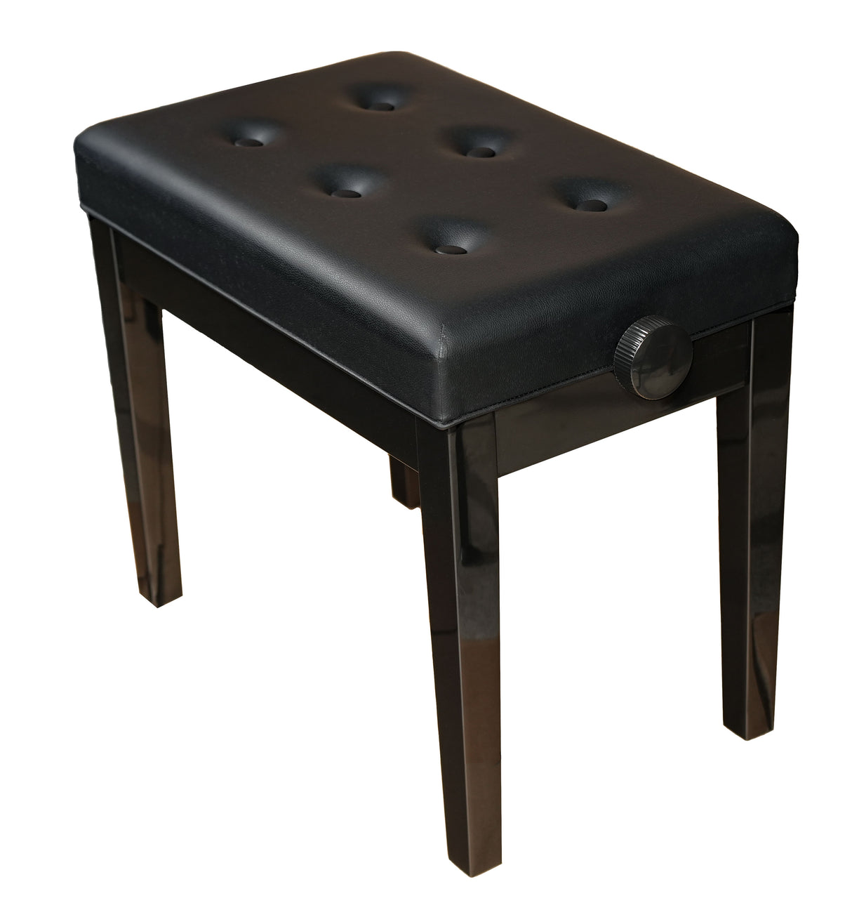 Black High Polish Adjustable Piano Bench