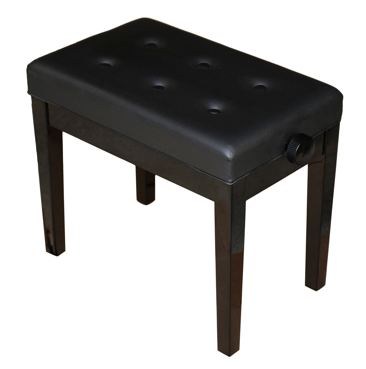 Black High Polish Adjustable Piano Bench