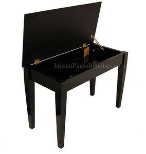 ebony high polish jansen piano bench upright wood top