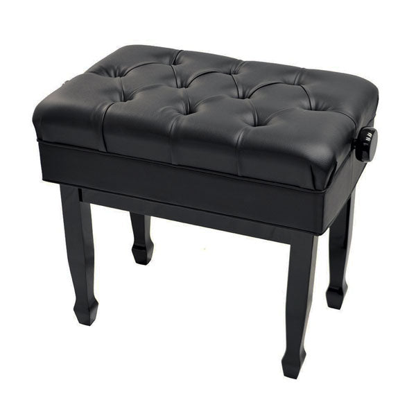 high polish black adjustable piano bench