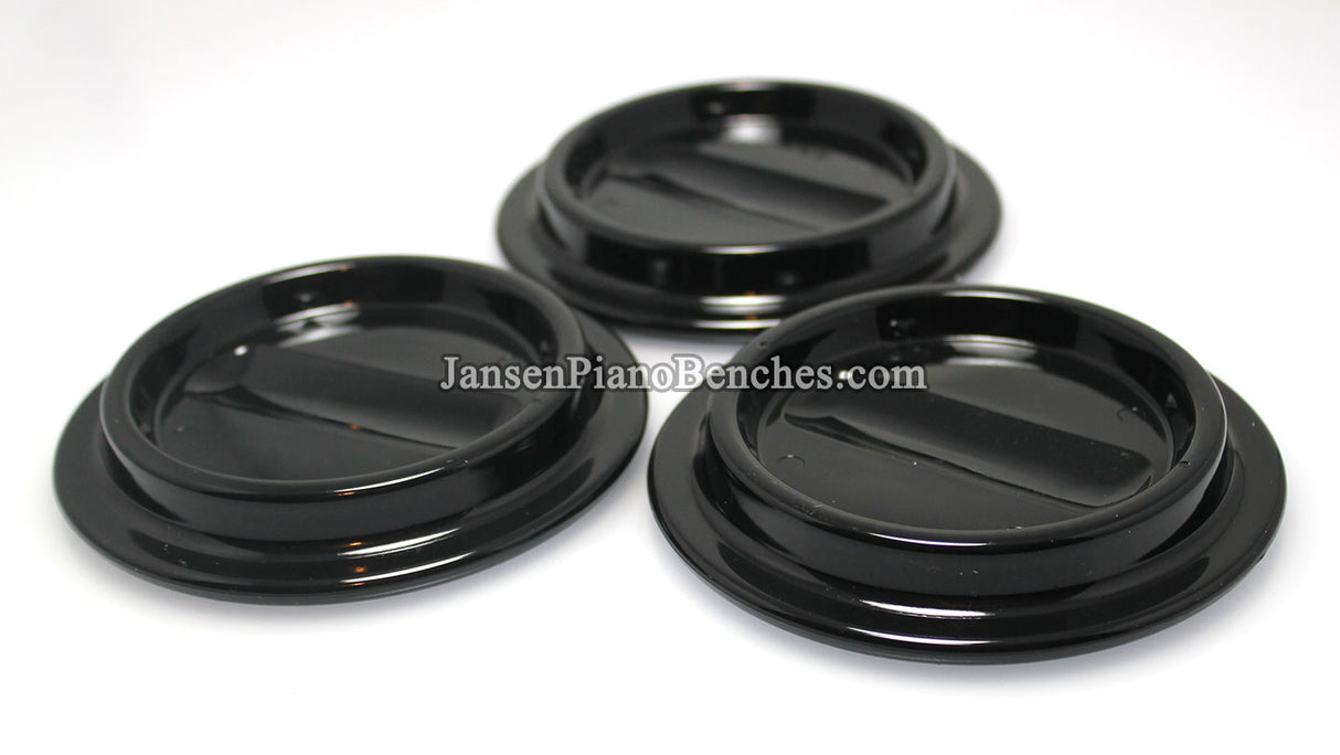 Black Lucite Piano Caster Cups 4-1/2"
