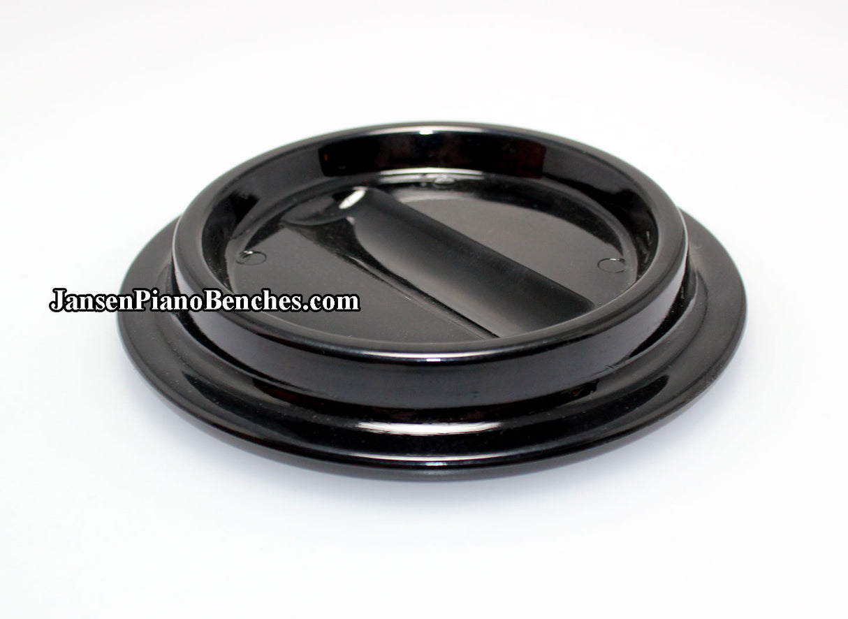 black lucite piano caster cup