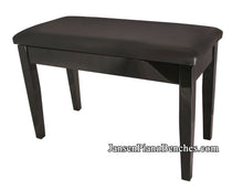 Load image into Gallery viewer, black high gloss piano bench with padded top