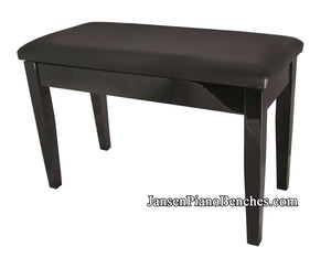 black high gloss piano bench with padded top