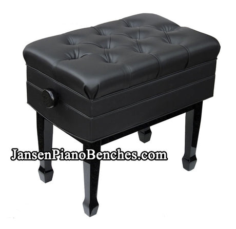 piano bench with sheet music storage 
