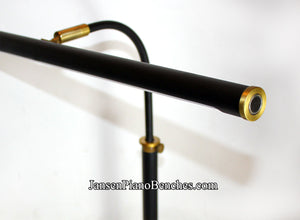 Black with Brass Accents LED Piano Lamp 19.5" Shade - Open Box Item
